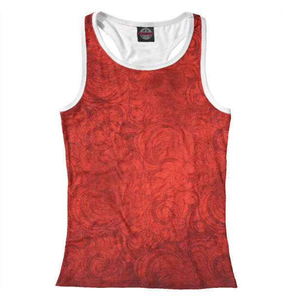 Женская майка-борцовка с изображением Pattern in red цвета Белый