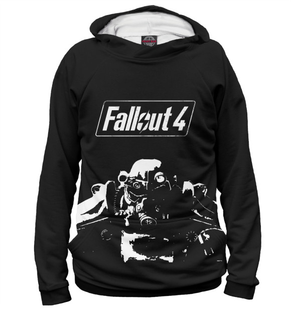 Женское худи с изображением Fallout 4 цвета Белый