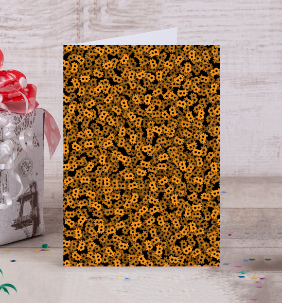 Открытка с изображением Биткоин. Символ цвета Белый