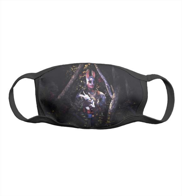 Маска тканевая с изображением Dead by Daylight Охотница цвета Белый