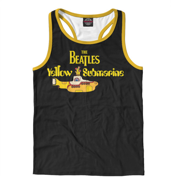 Мужская майка-борцовка с изображением Yellow Submarine цвета Белый
