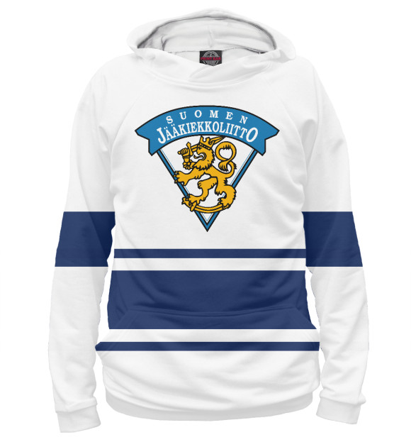 Мужское худи с изображением Сборная Финляндии цвета Белый