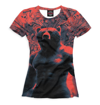 Женская футболка Брутальный медведь