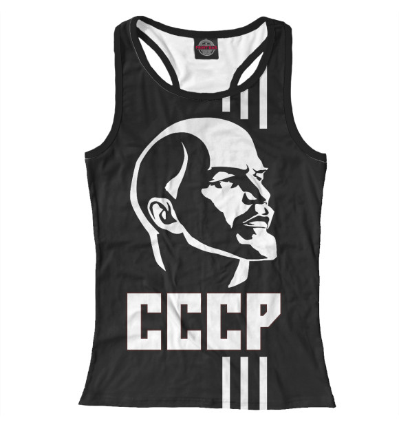 Женская майка-борцовка с изображением СССР Ленин цвета Белый