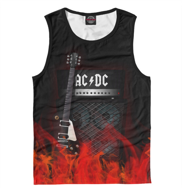 Мужская майка с изображением AC/DC цвета Белый