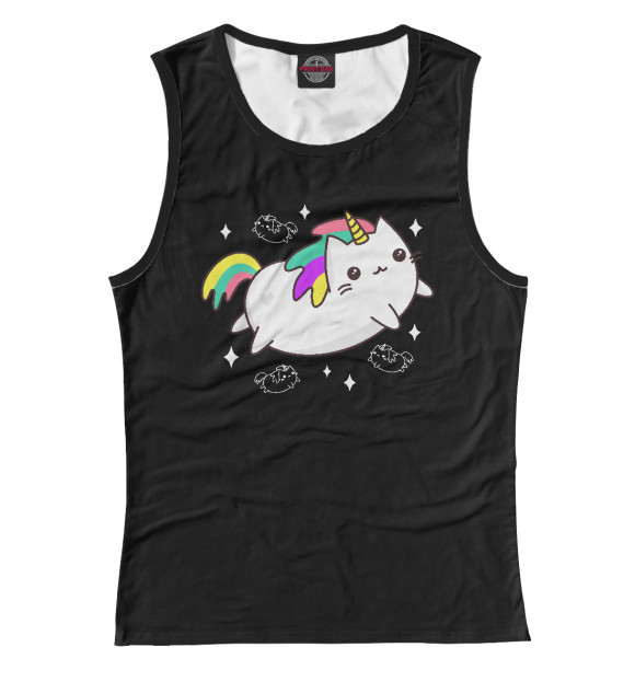 Майка для девочки с изображением Caticorn цвета Белый