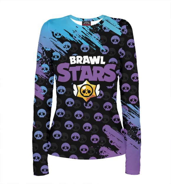 Женский лонгслив с изображением Brawl Stars цвета Белый