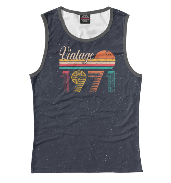 Майка для девочки с изображением Vintage 1971 цвета Белый