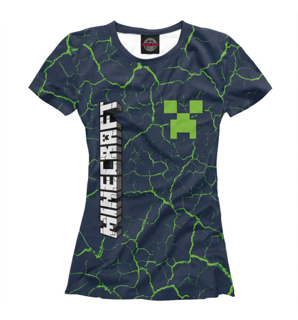 Женская футболка с изображением Minecraft / Майнкрафт цвета Белый