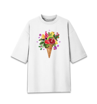 Женская футболка оверсайз Мороженка из фруктов