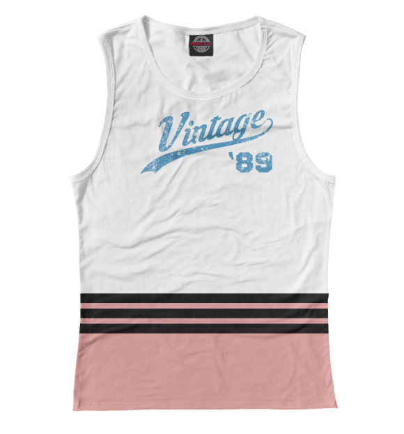 Майка для девочки с изображением Vintage 89 цвета Белый