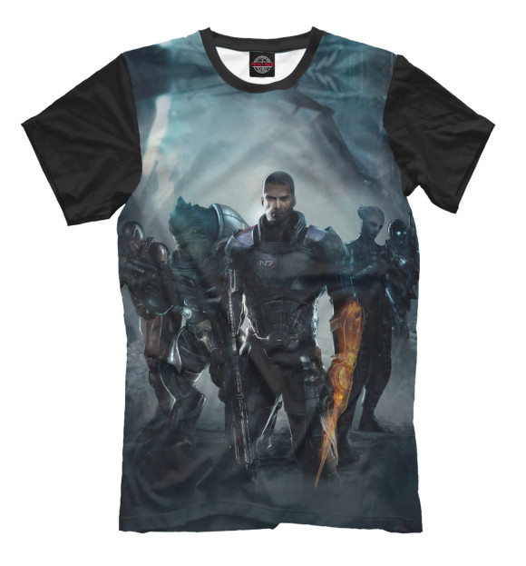Мужская футболка с изображением Mass Effect цвета Черный