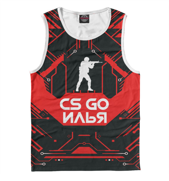 Майка для мальчика с изображением Илья в стиле CS GO цвета Белый