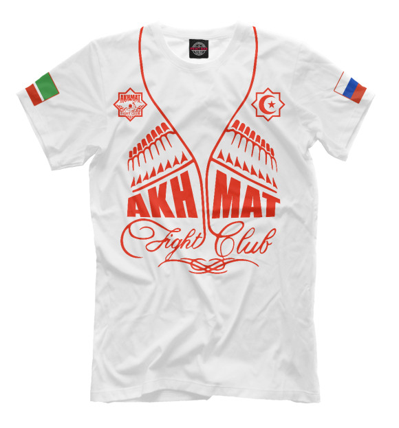 Мужская футболка с изображением Fight Club Akhmat White цвета Молочно-белый