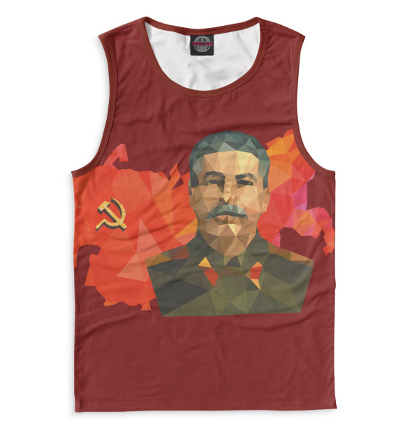 Майка для мальчика с изображением Сталин цвета Бордовый