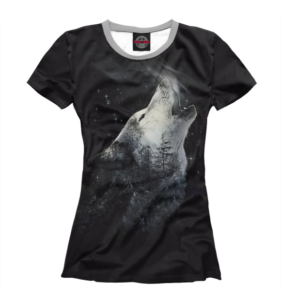 Женская футболка с изображением Howl of Nature цвета Белый