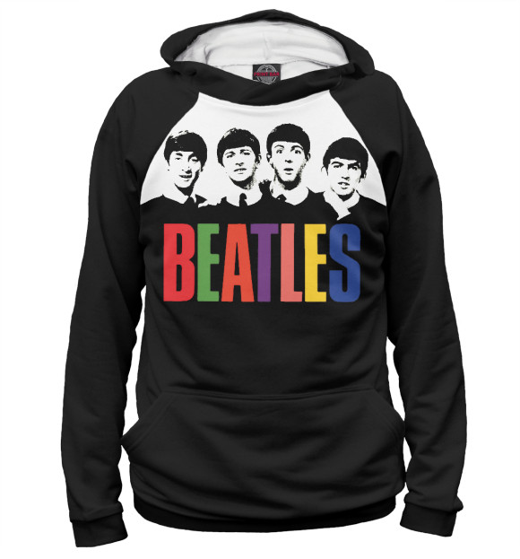 Женское худи с изображением The Beatles цвета Белый