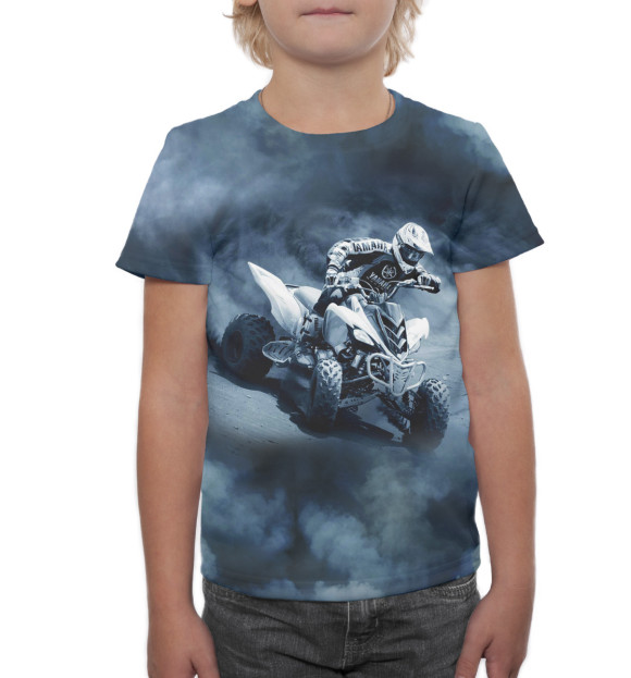 Футболка для мальчиков с изображением Квадроцикл цвета Белый