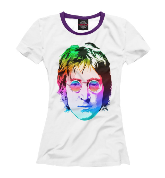 Женская футболка с изображением John Lennon цвета Белый
