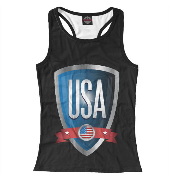 Женская майка-борцовка с изображением USA цвета Белый