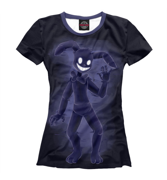 Женская футболка с изображением Shadow Bonnie (fnaf) цвета Белый