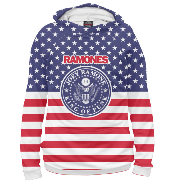 Женское худи с изображением Ramones цвета Белый