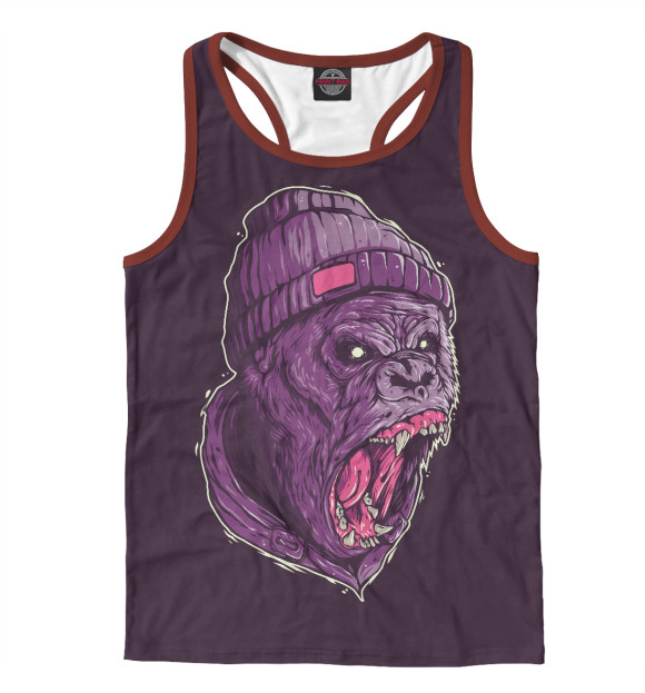 Мужская майка-борцовка с изображением Gorilla цвета Белый