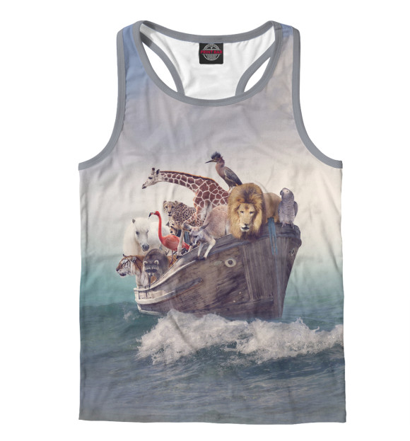 Мужская майка-борцовка с изображением Живность в лолдке цвета Белый