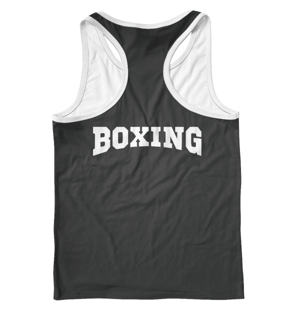 Мужская майка-борцовка с изображением Boxing цвета Белый