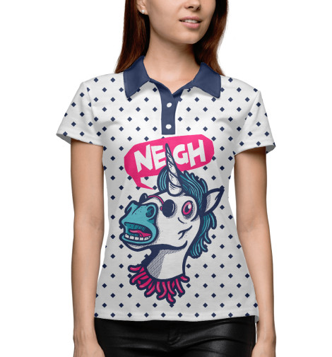 

Поло Print Bar, Белый, Unicorn Neigh