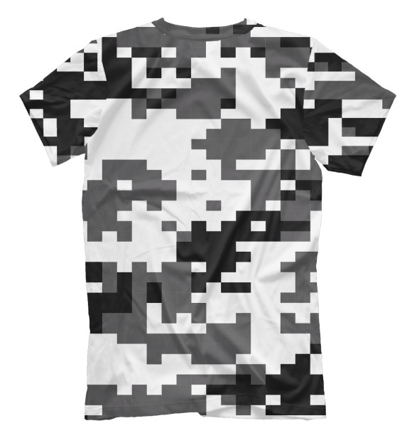 Мужская футболка с изображением Пиксельный камуфляж цвета Белый