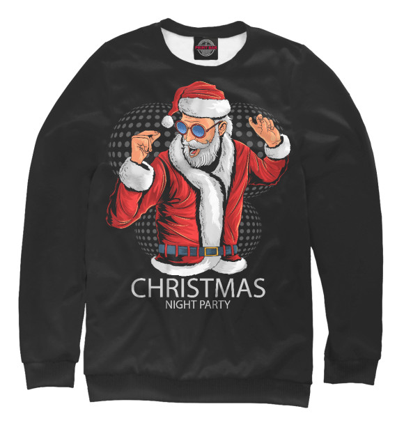 Свитшот для девочек с изображением CHRISTMAS цвета Белый