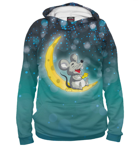 Женское худи с изображением Сырный год цвета Белый