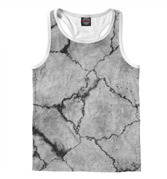 Мужская майка-борцовка с изображением Gray Texture цвета Белый