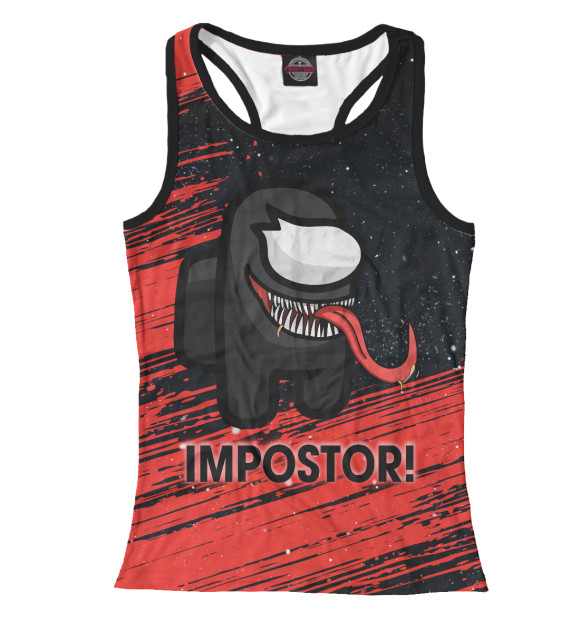 Женская майка-борцовка с изображением Among Us цвета Белый