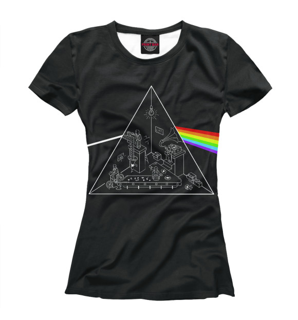 Футболка для девочек с изображением The Dark Side of the Moon цвета Белый