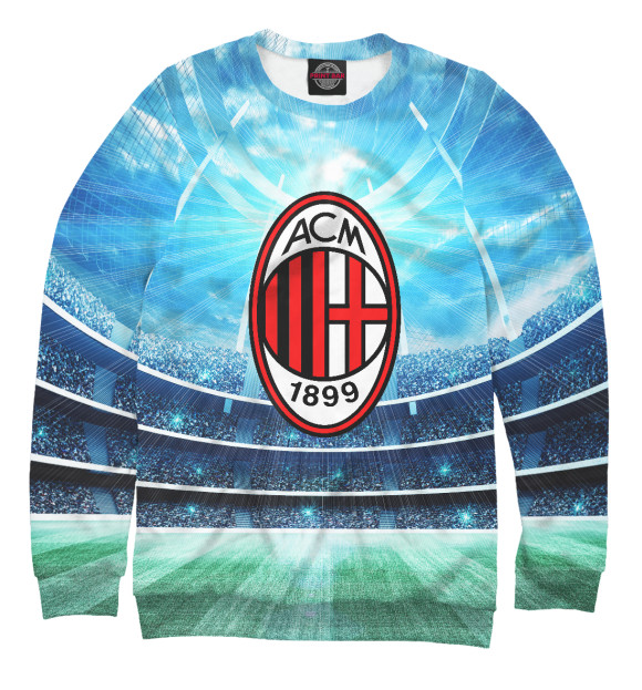 Свитшот для мальчиков с изображением FC Milan цвета Белый