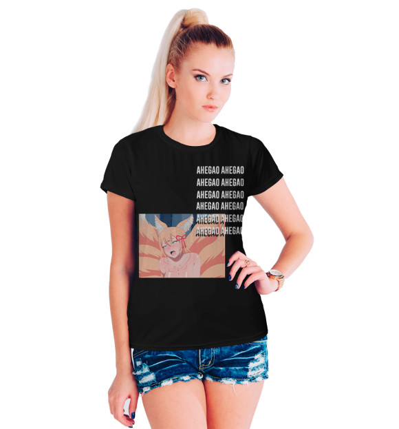 Футболка для девочек с изображением Ahegao culture цвета Белый