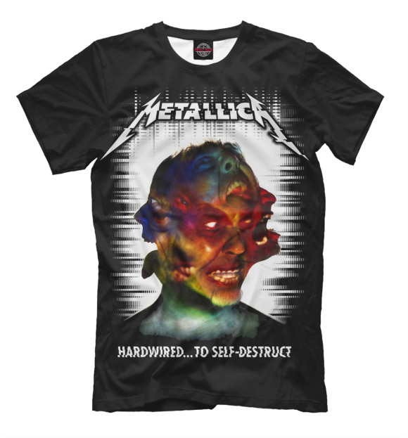 Мужская футболка с изображением Metallica Hardwired...To Self-Destruct цвета Черный