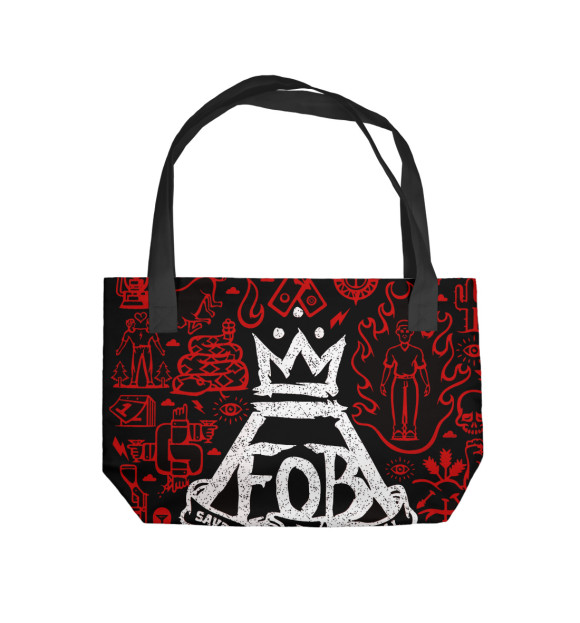 Пляжная сумка с изображением Fall Out Boy цвета 