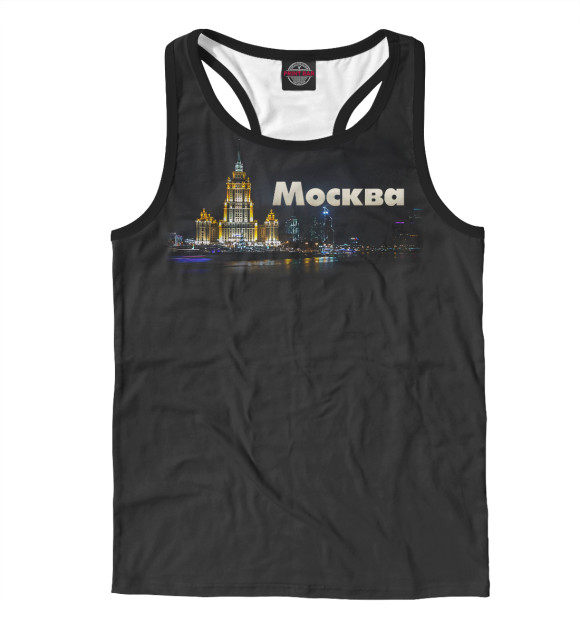 Мужская майка-борцовка с изображением Москва цвета Белый