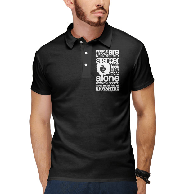 Мужское поло с изображением The Doors цвета Белый