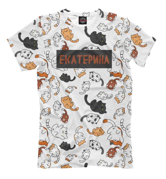 Мужская футболка с изображением Екатерина цвета Молочно-белый
