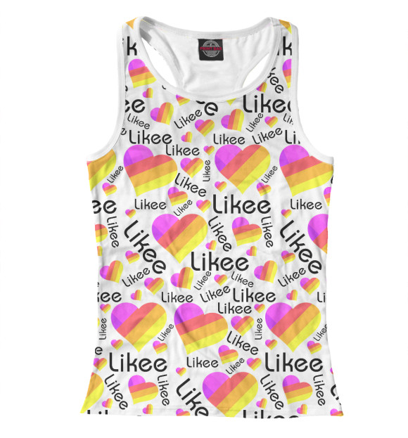 Женская майка-борцовка с изображением Likee цвета Белый