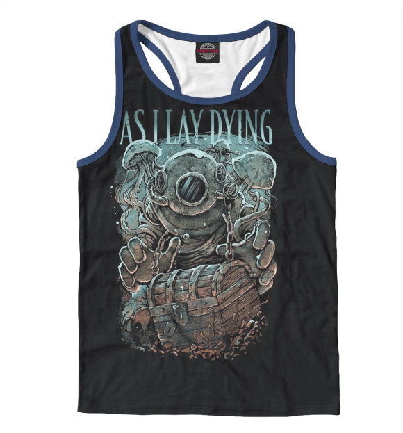 Мужская майка-борцовка с изображением As I Lay Dying цвета Белый