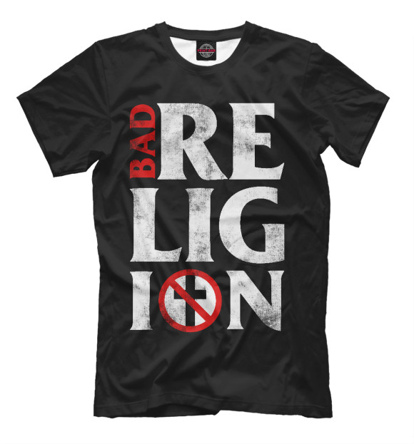 Мужская футболка с изображением Bad Religion цвета Черный