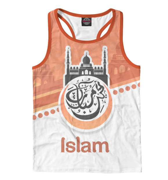 Мужская майка-борцовка с изображением Eid mubarak цвета Белый