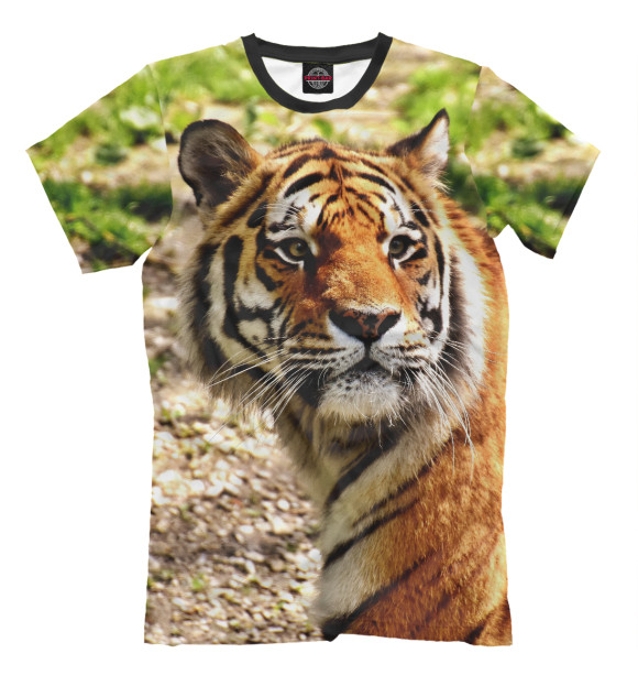 Мужская футболка с изображением Tiger цвета Молочно-белый