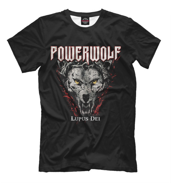 Футболка для мальчиков с изображением Powerwolf цвета Черный