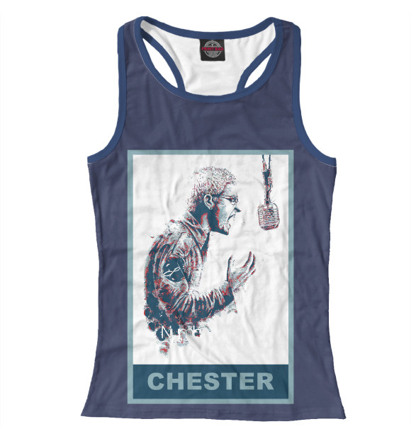 Женская майка-борцовка с изображением Chester - Linkin Park цвета Белый